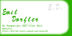 emil dorfler business card